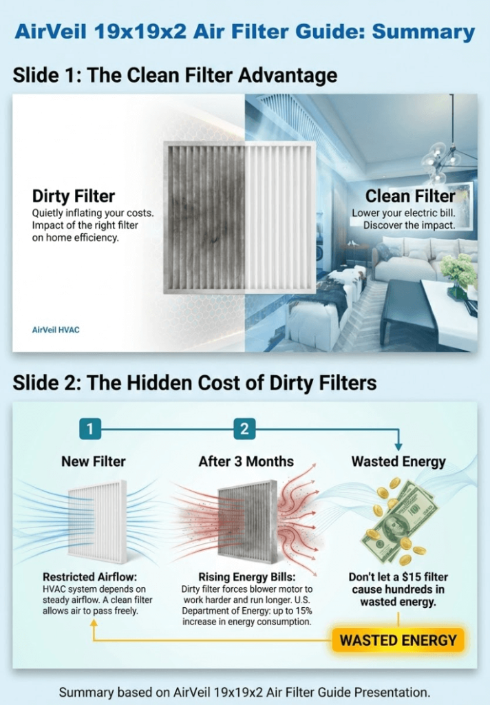 How a Clean 19x19x2 Air Filter Can Lower Your Electric Bill 2 Infographic of How a Clean 19x19x2 Air Filter Can Lower Your Electric Bill